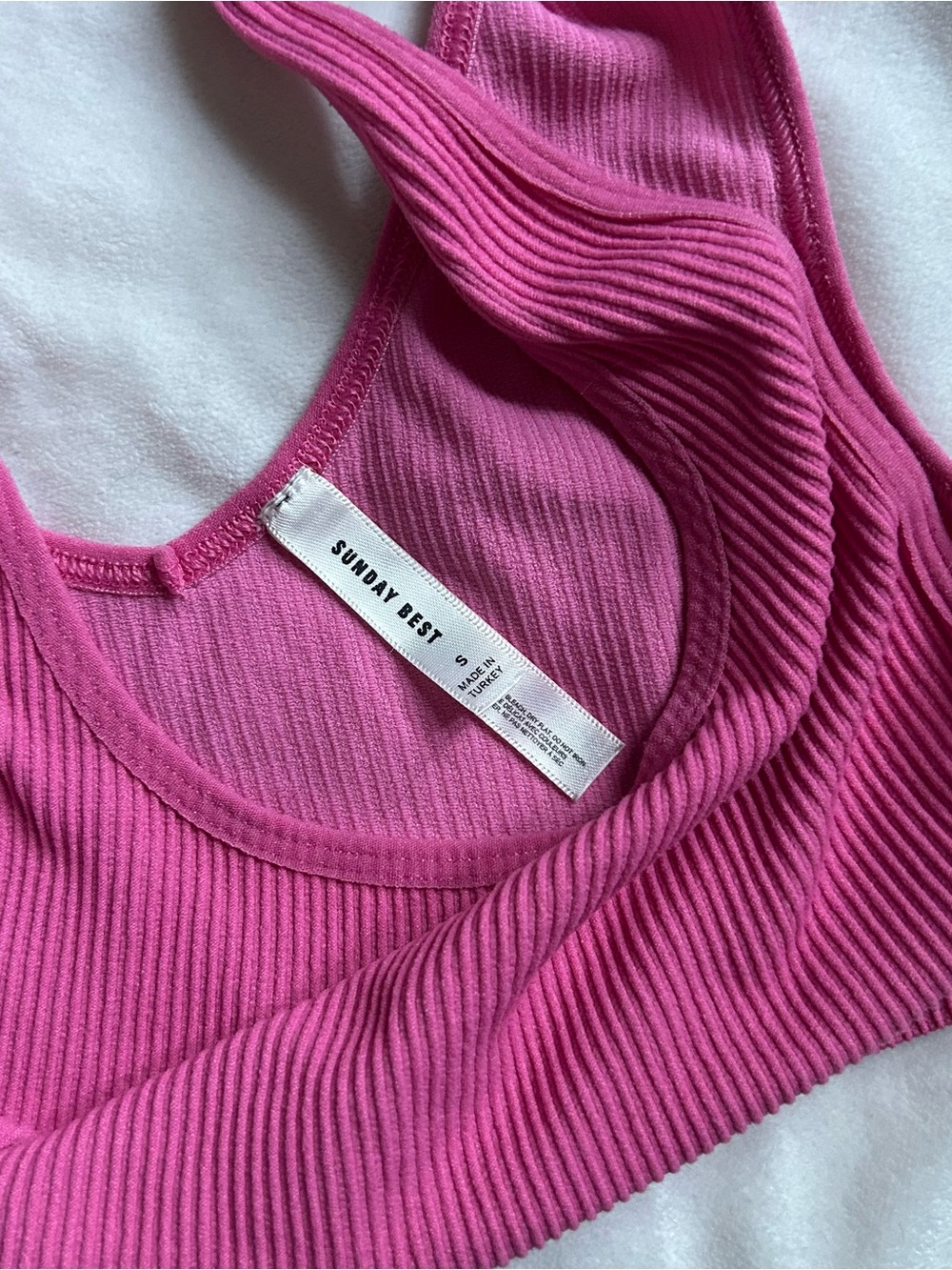 Sunday Best Sinchseamless Pink Ribbed Bra Top